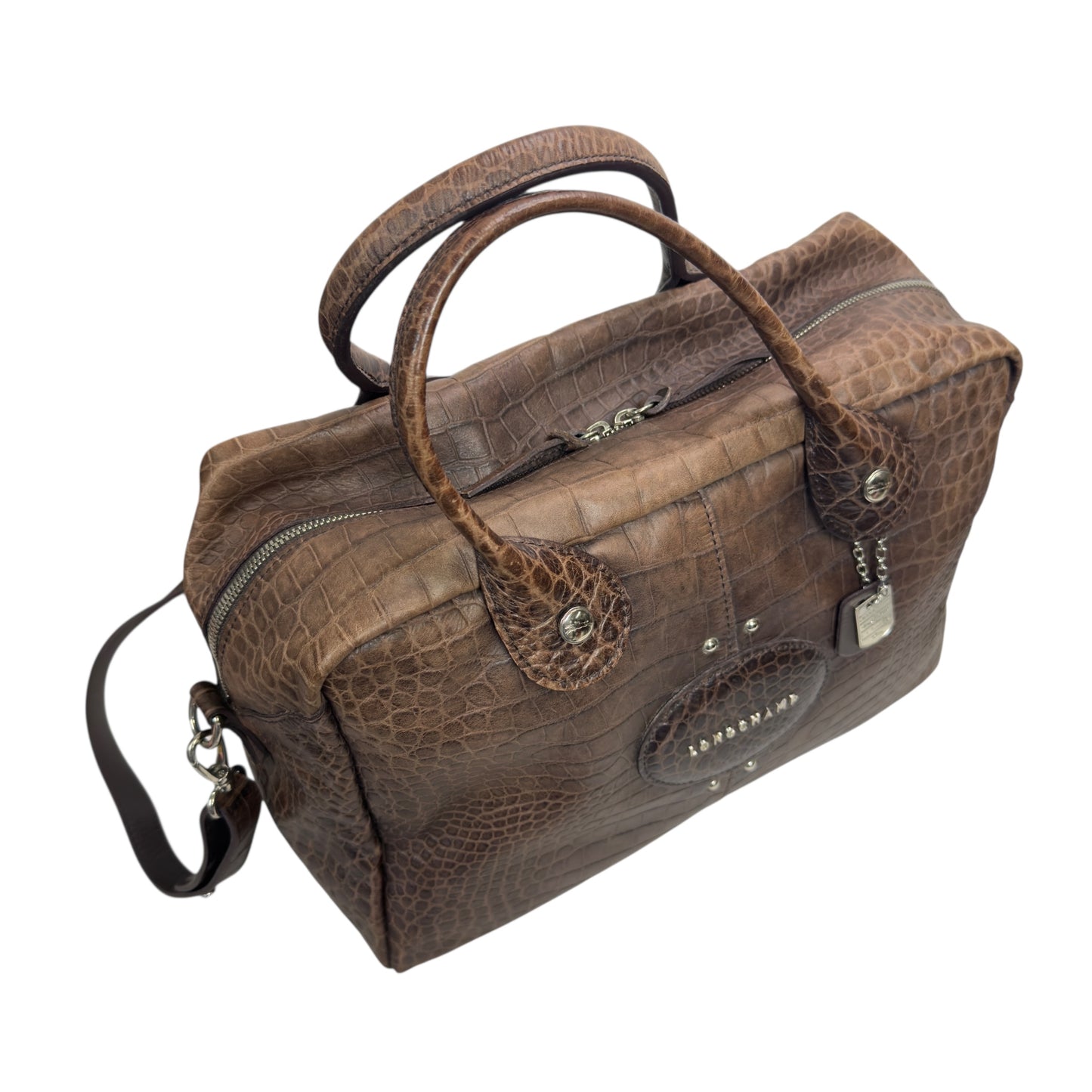 LONGCHAMP 鱷魚皮壓紋 2用袋