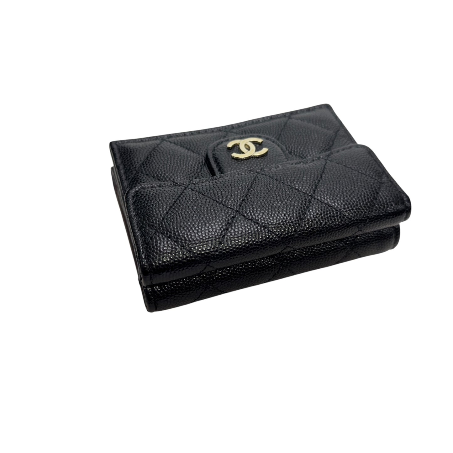 CHANEL CC 荔枝皮 多摺 迷你銀包