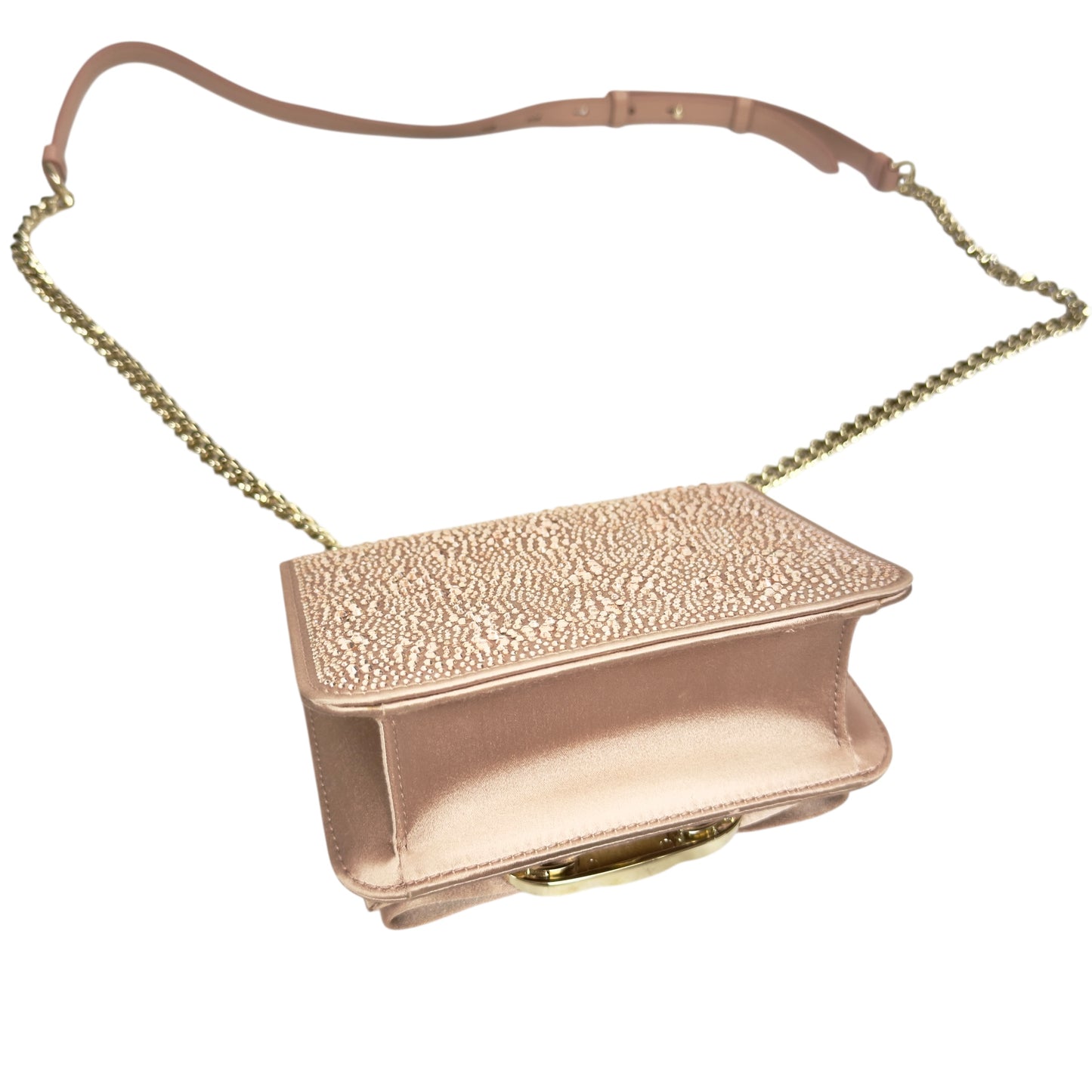 FERRAGAMO 滿鑽 鏈條 斜揹袋