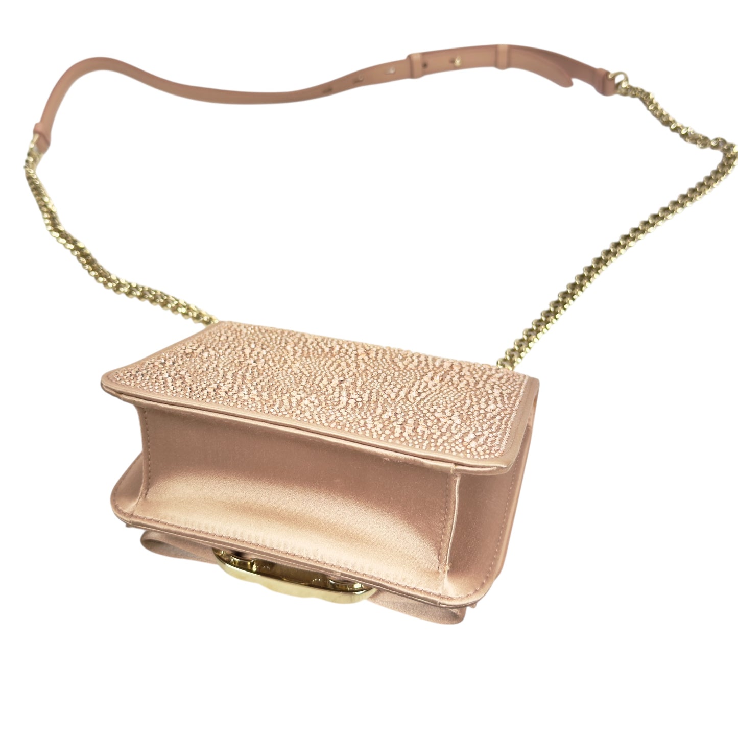 FERRAGAMO 滿鑽 鏈條 斜揹袋