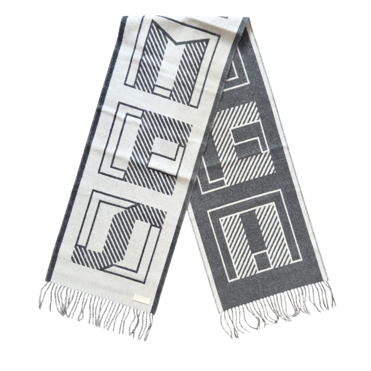 HERMES Casaque Lettres au Carre 純羊絨 圍巾