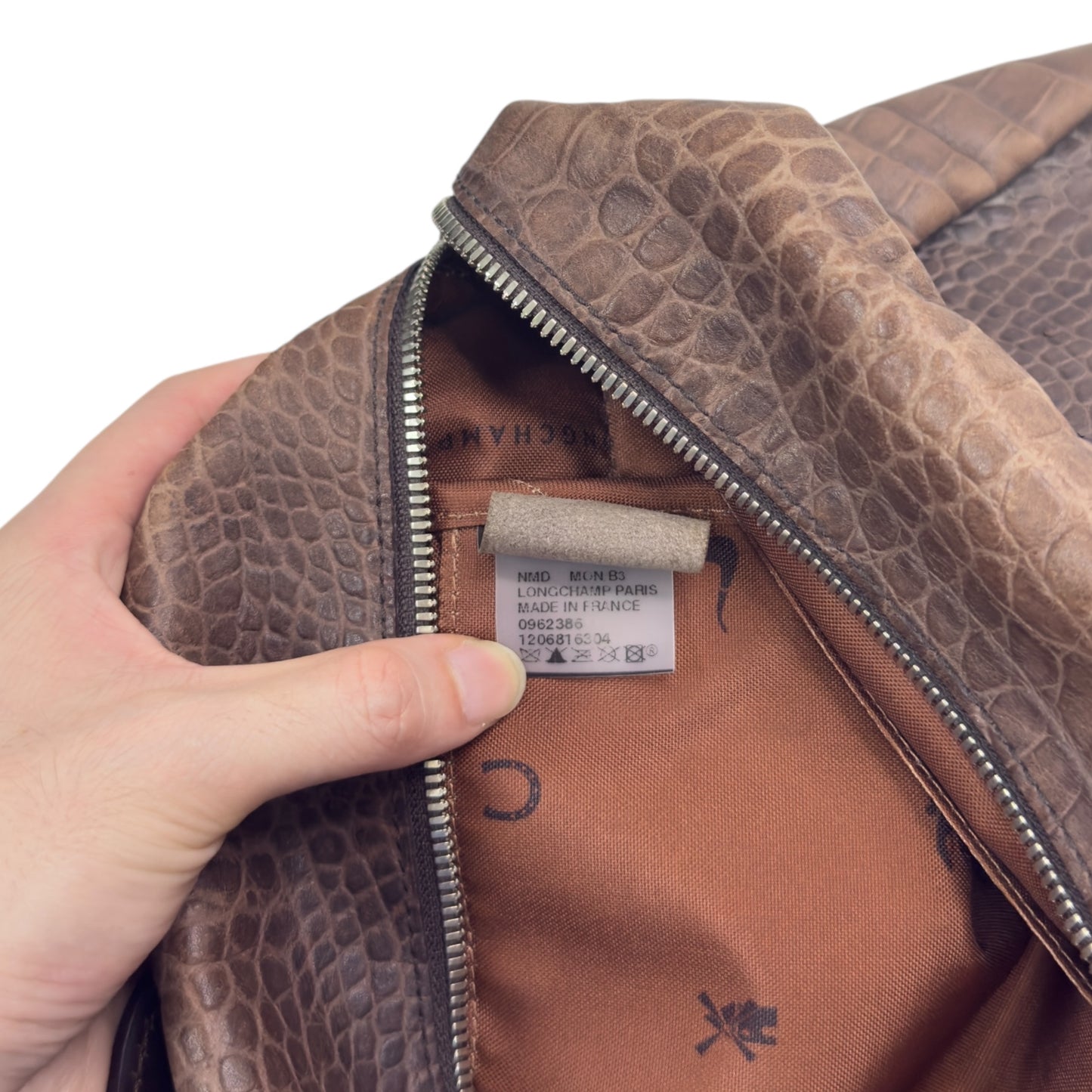 LONGCHAMP 鱷魚皮壓紋 2用袋