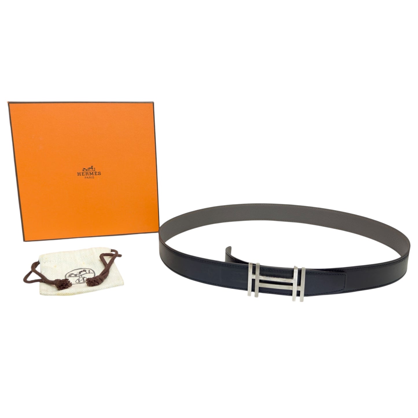 HERMES H au Carre 雙面 皮帶 32mm