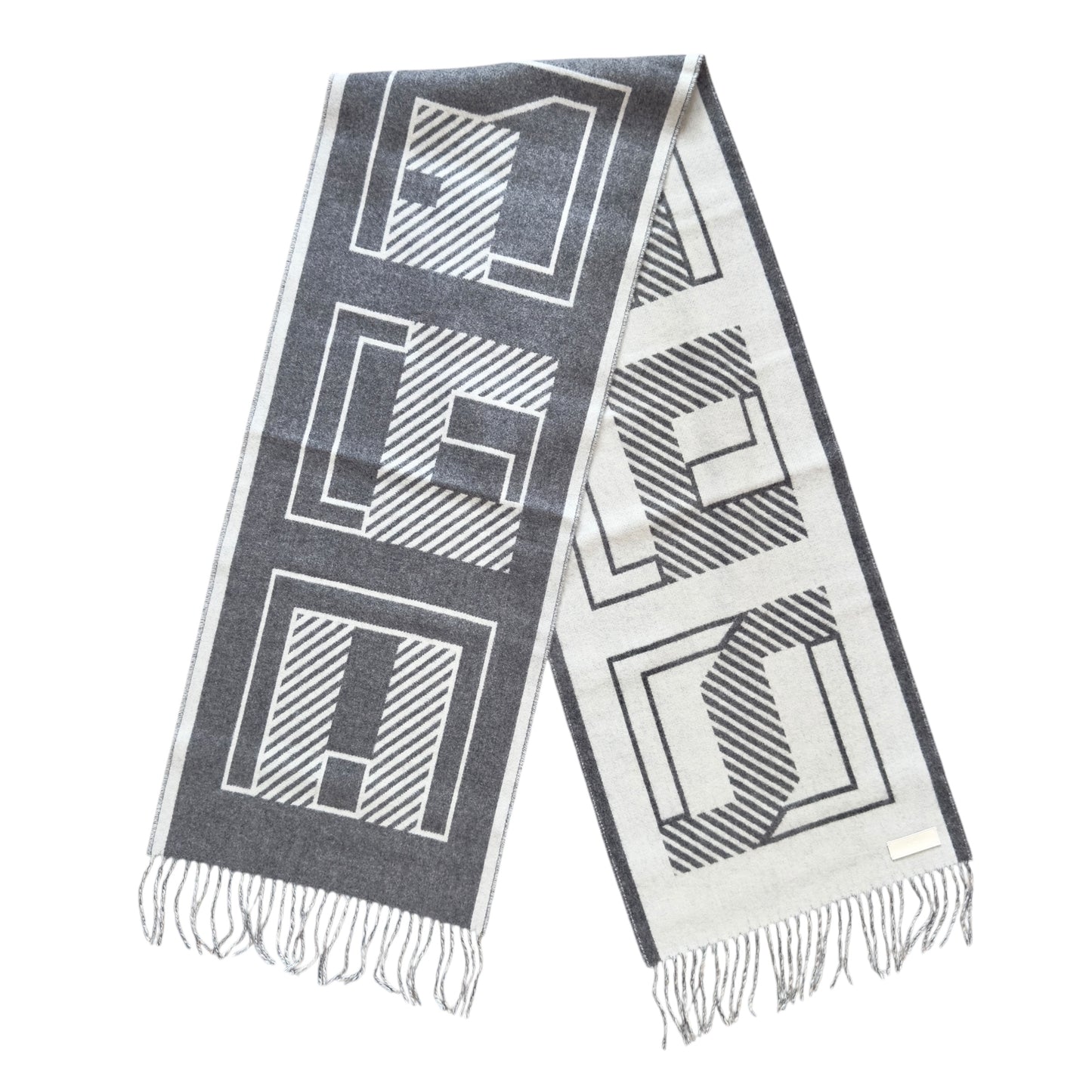 HERMES Casaque Lettres au Carre 純羊絨 圍巾