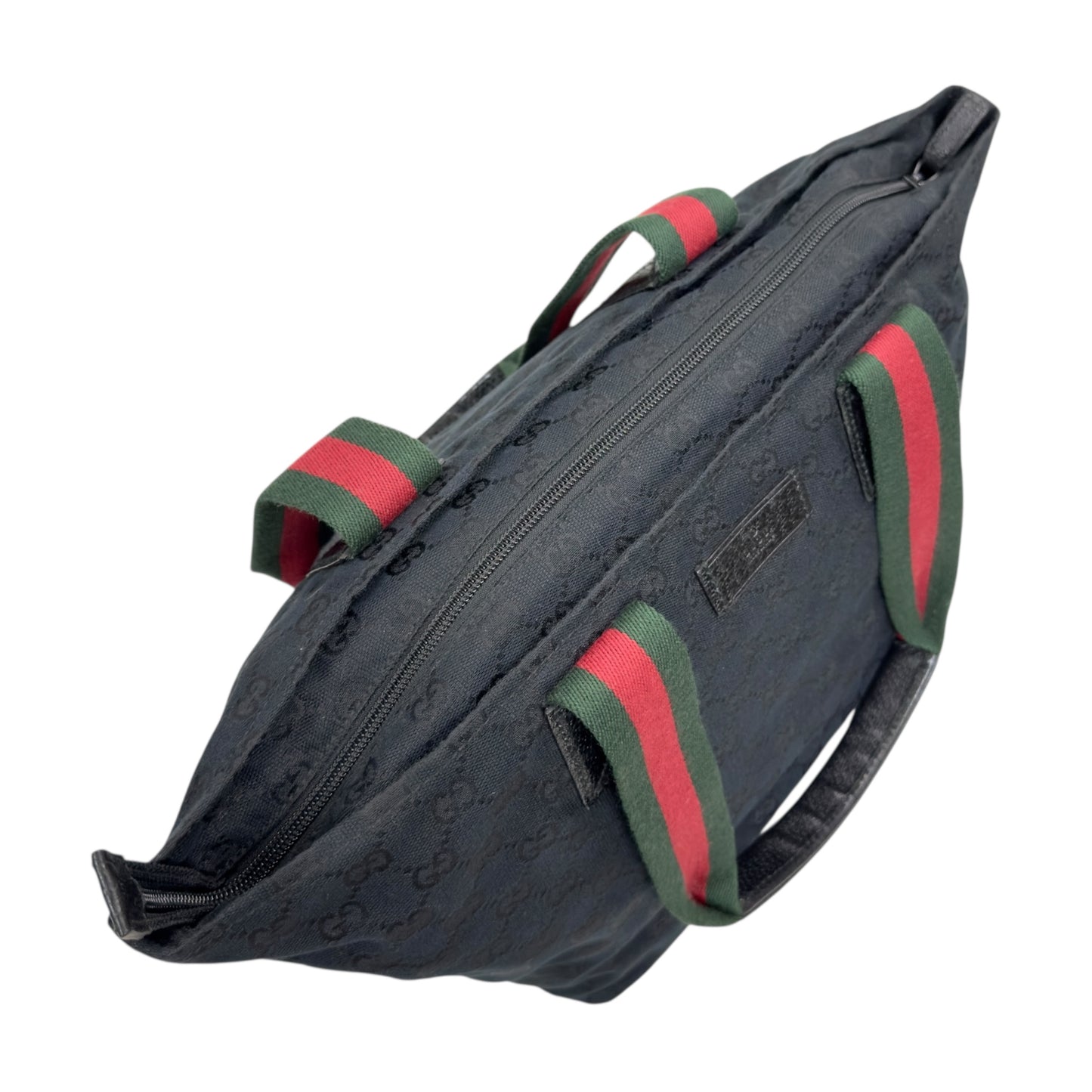 GUCCI GG 綠紅綠彩條 肩背包