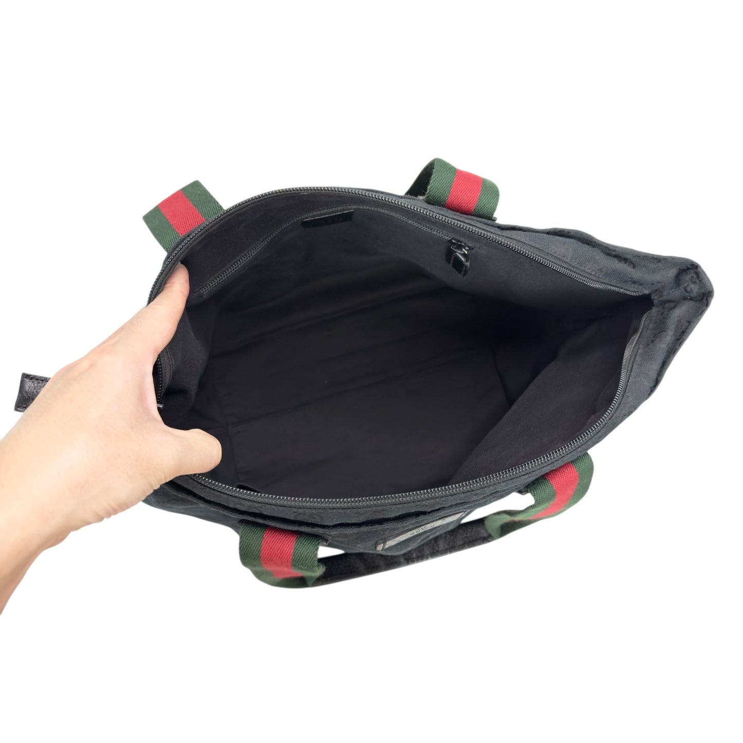 GUCCI GG 綠紅綠彩條 肩背包