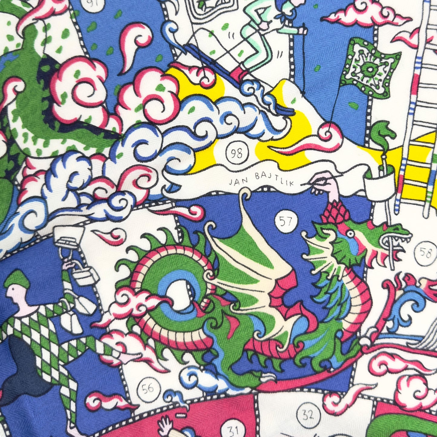 HERMES L'Epopee d'Hermes shawl 140 史詩細節 羊絨 圍巾