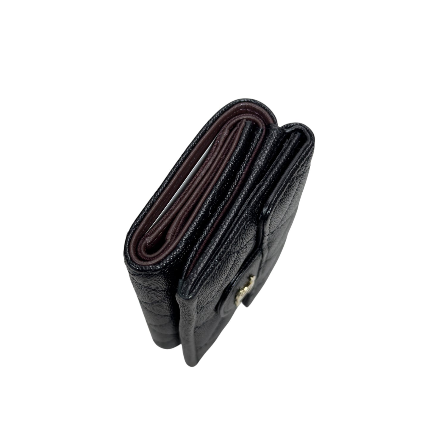 CHANEL CC 荔枝皮 多摺 迷你銀包