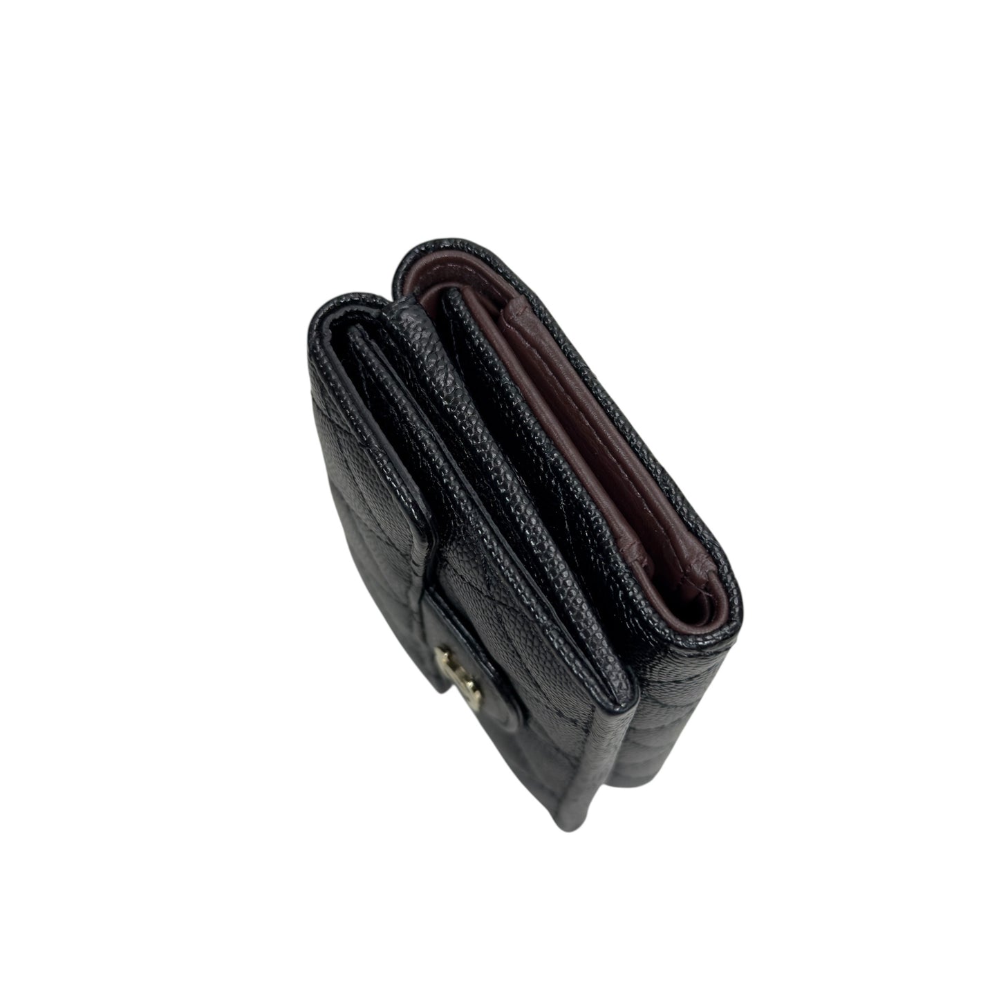 CHANEL CC 荔枝皮 多摺 迷你銀包