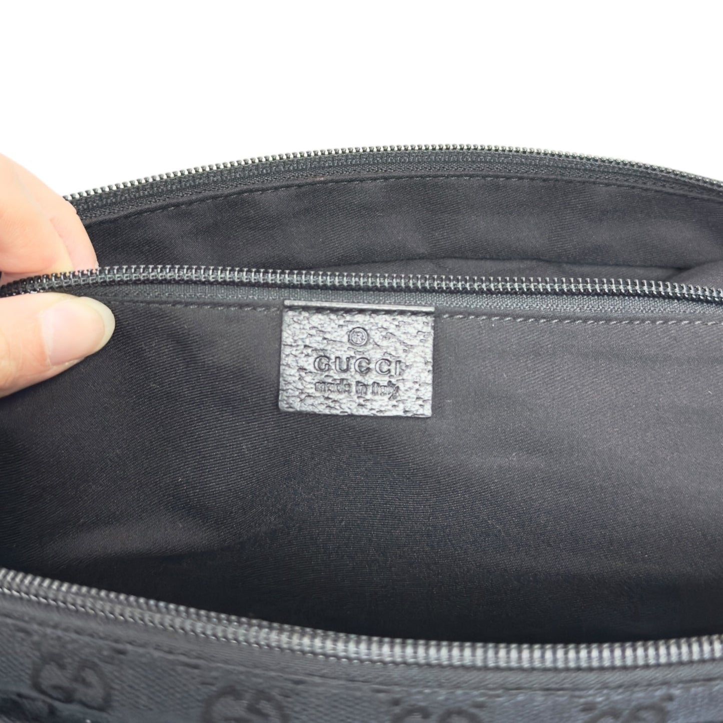 GUCCI GG 綠紅綠彩條 肩背包