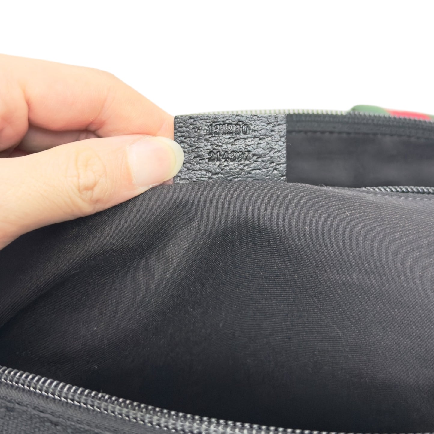 GUCCI GG 綠紅綠彩條 肩背包