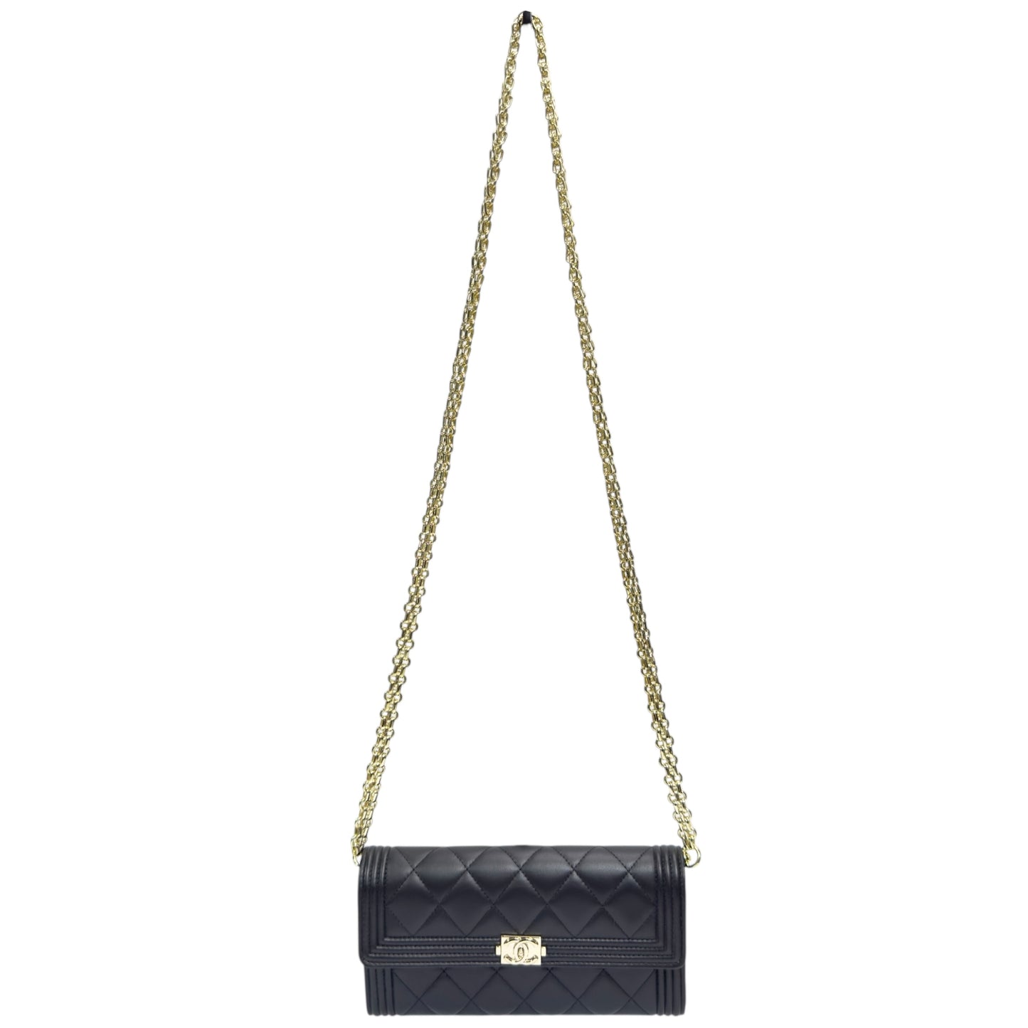 CHANEL *自加鏈＞送無品牌扣＋無品牌鏈帶* Boy 長銀包 WOC