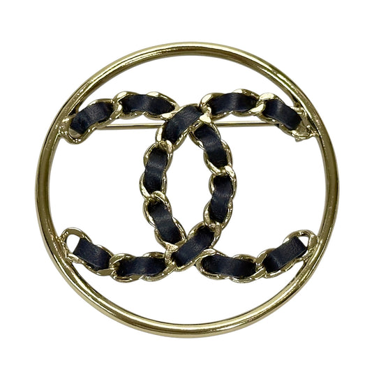 CHANEL CC 皮穿鏈 胸針