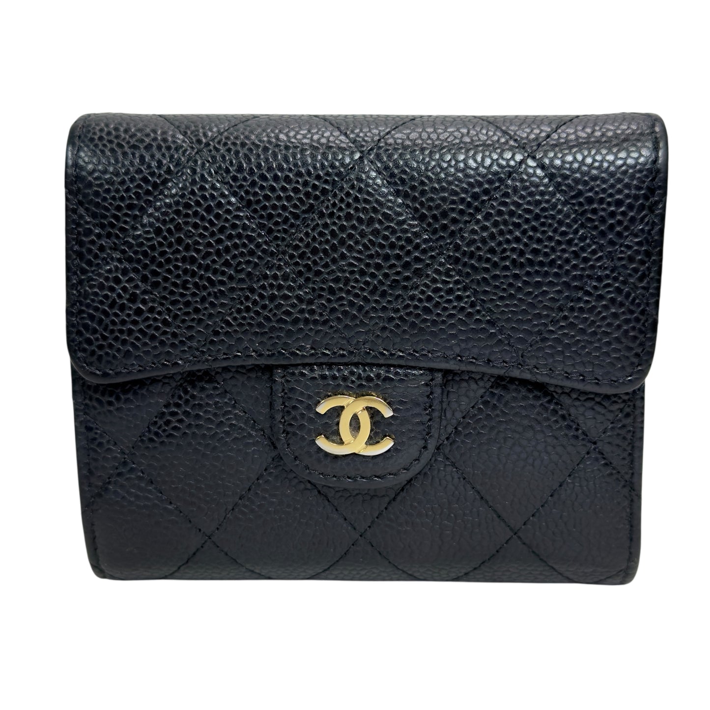 CHANEL CC 荔枝皮 短銀包