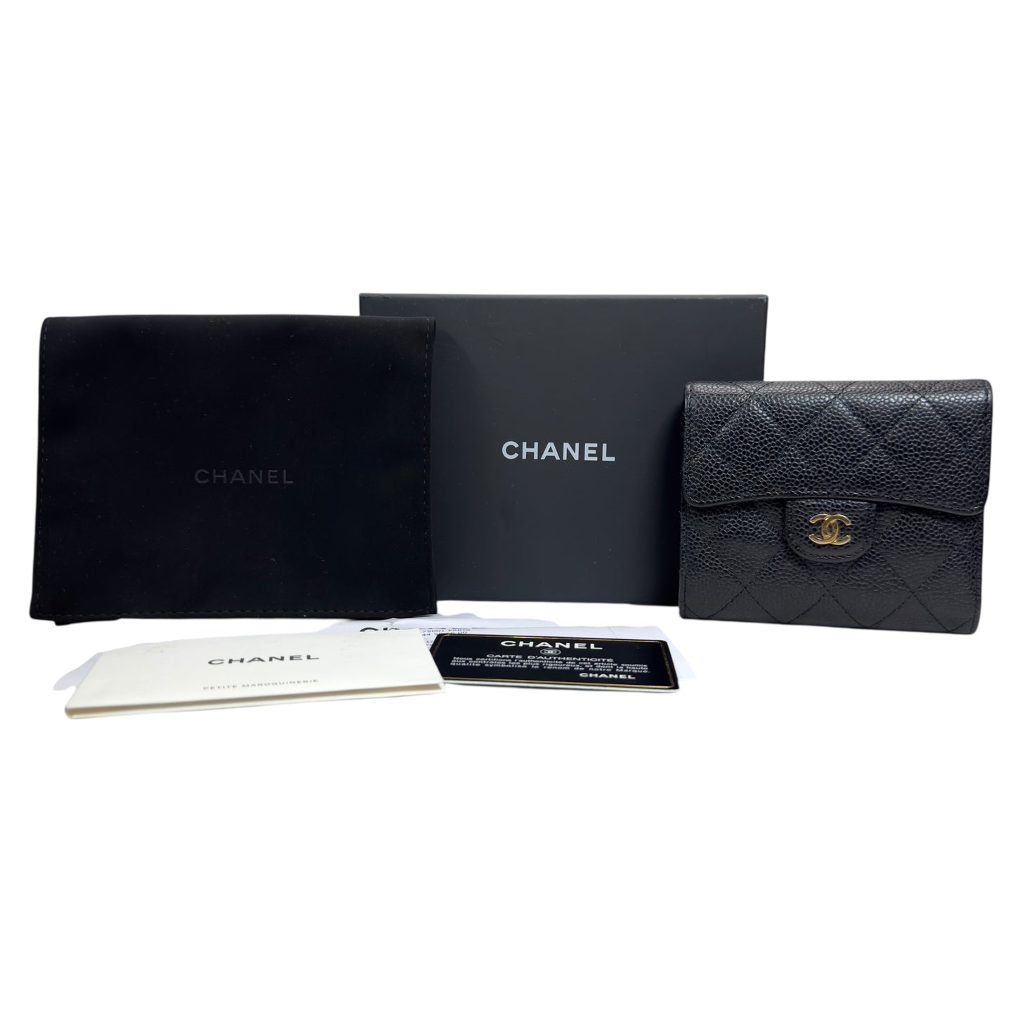 CHANEL CC 荔枝皮 短銀包