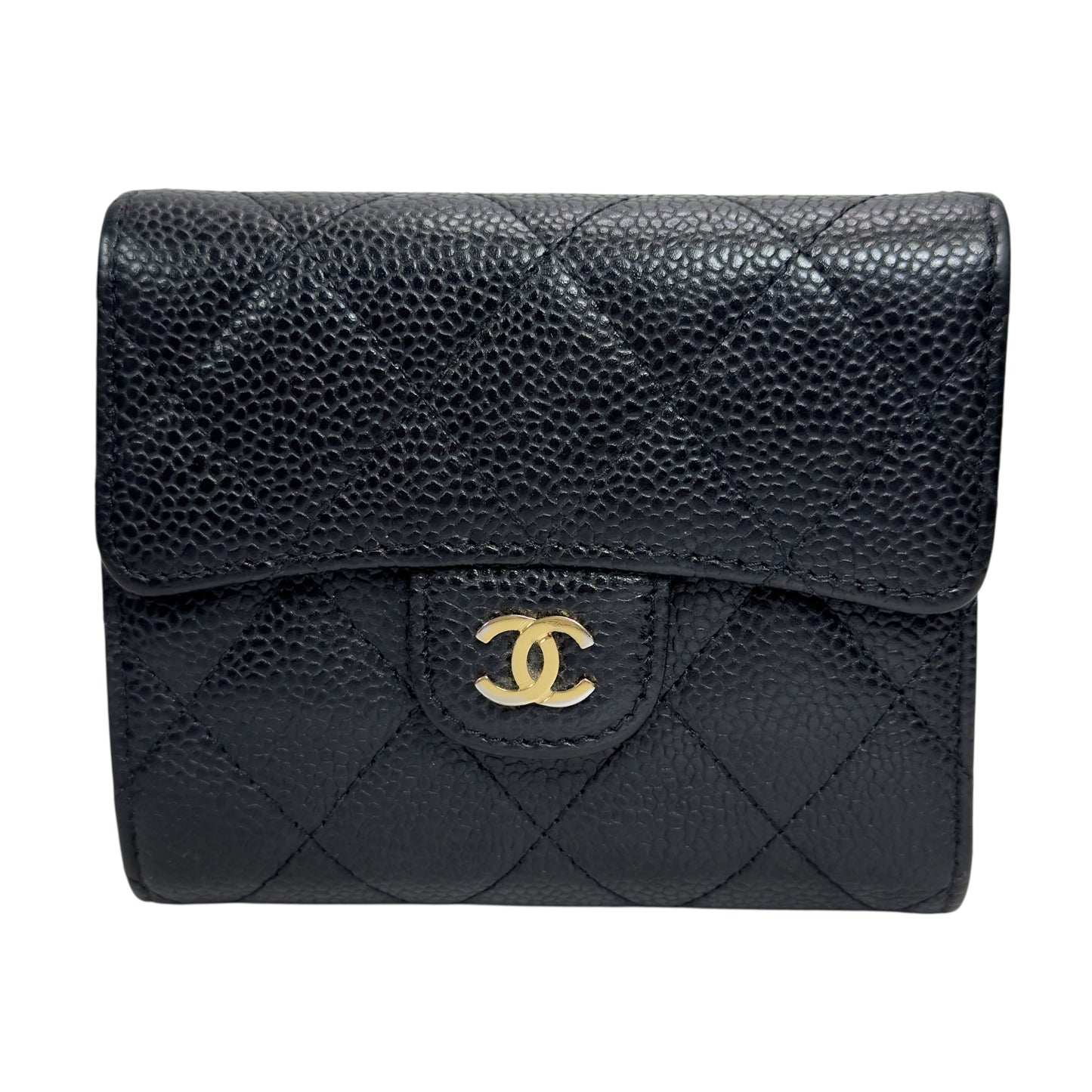 CHANEL CC 荔枝皮 短銀包