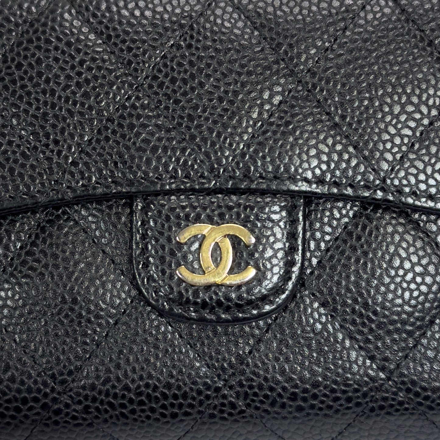 CHANEL CC 荔枝皮 短銀包
