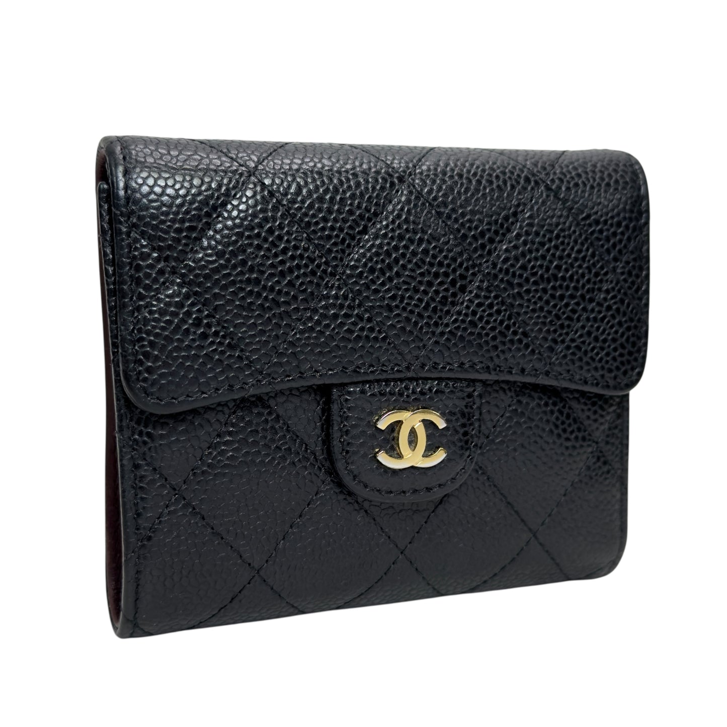 CHANEL CC 荔枝皮 短銀包