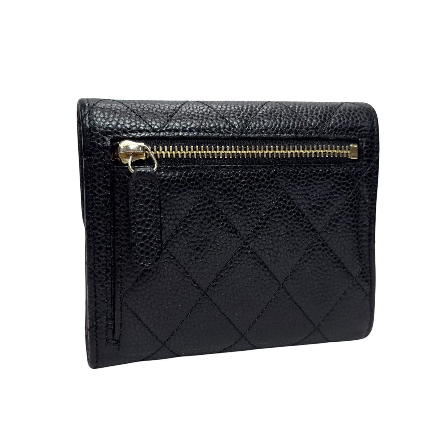 CHANEL CC 荔枝皮 短銀包
