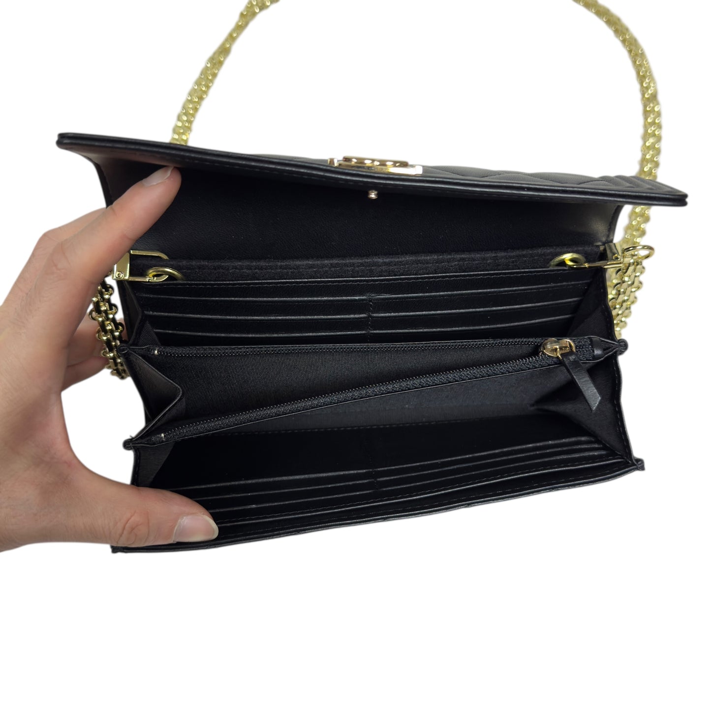 CHANEL *自加鏈＞送無品牌扣＋無品牌鏈帶* Boy 長銀包 WOC