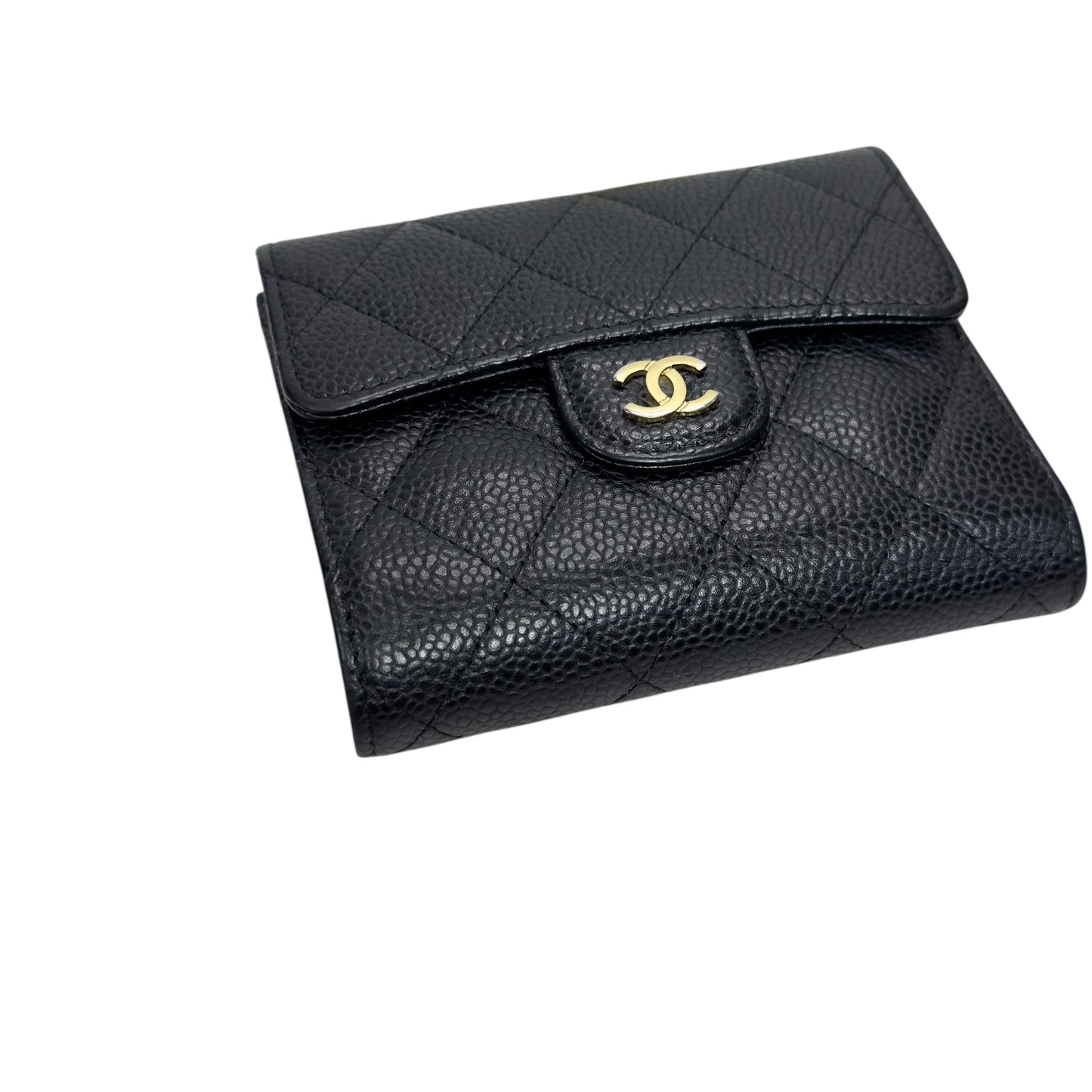 CHANEL CC 荔枝皮 短銀包