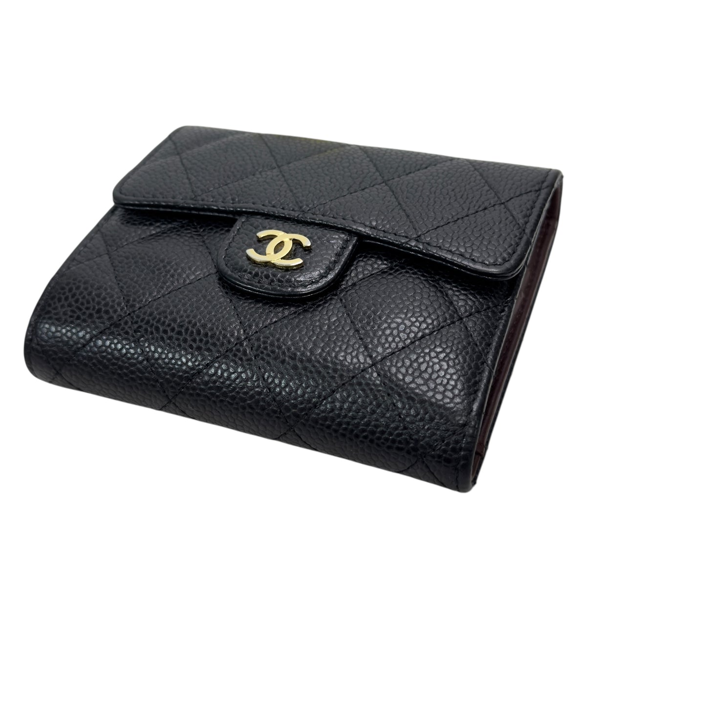 CHANEL CC 荔枝皮 短銀包