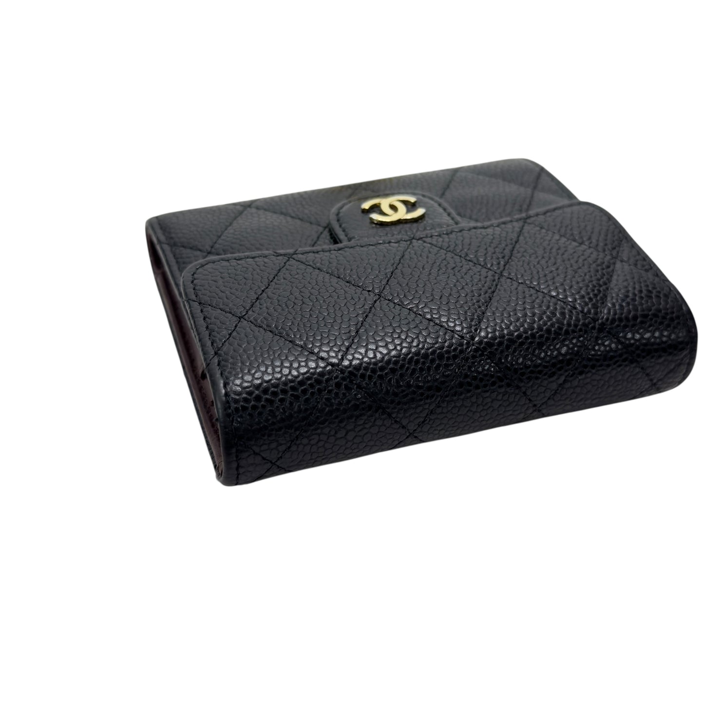 CHANEL CC 荔枝皮 短銀包