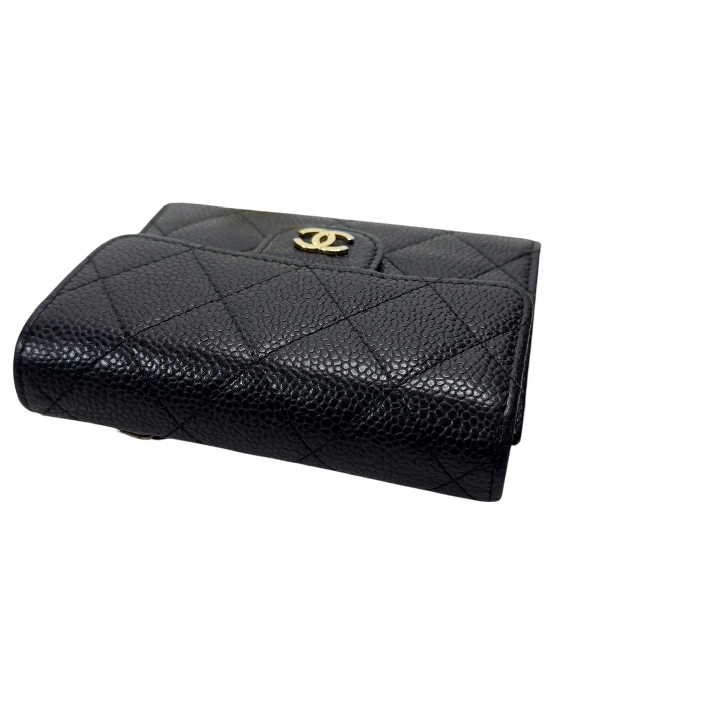 CHANEL CC 荔枝皮 短銀包