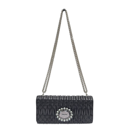 MIU MIU *自加鏈＞送無品牌扣＋無品牌鏈帶* 水鑽 2用袋