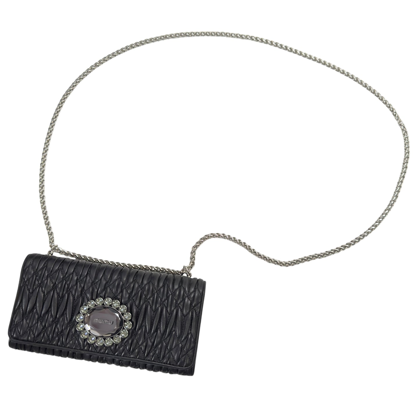 MIU MIU *自加鏈＞送無品牌扣＋無品牌鏈帶* 水鑽 2用袋