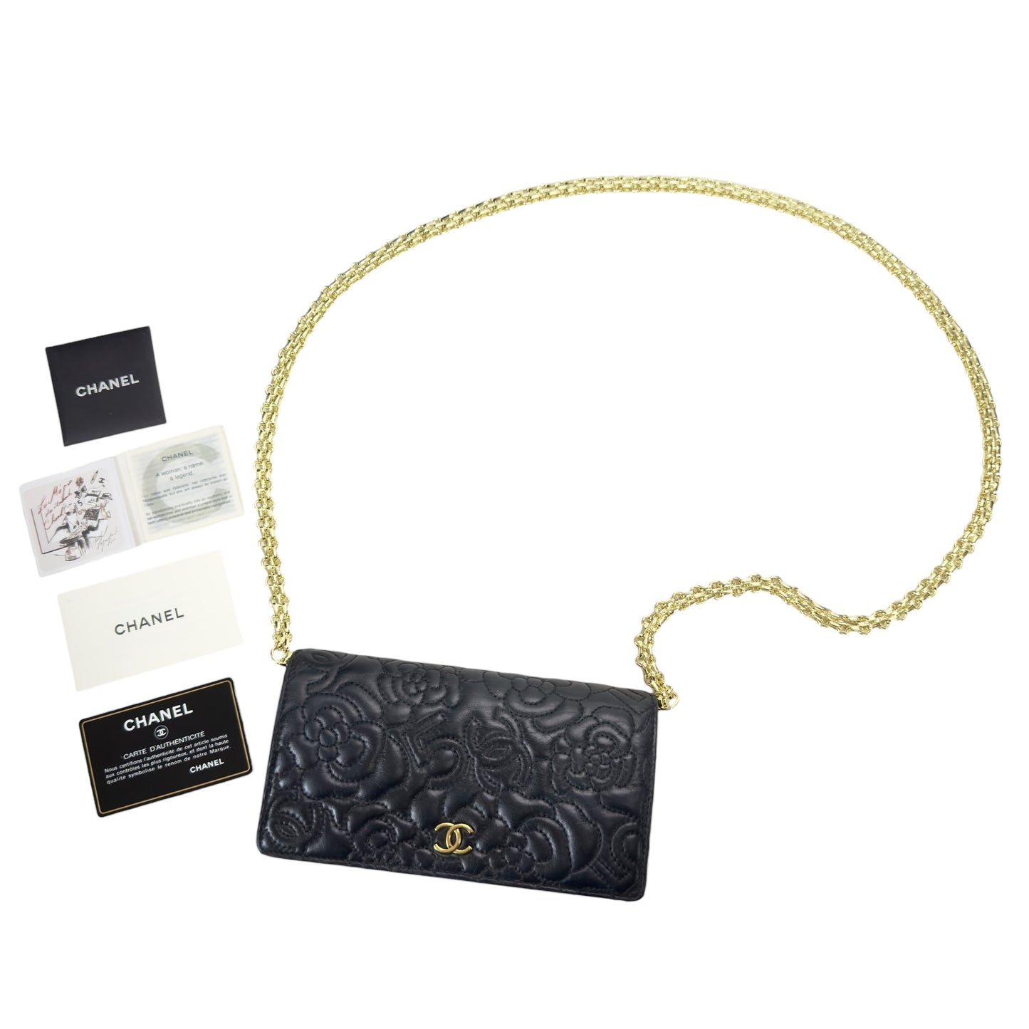 CHANEL *自加鏈＞送無品牌扣＋無品牌鏈帶* 長銀包 WOC