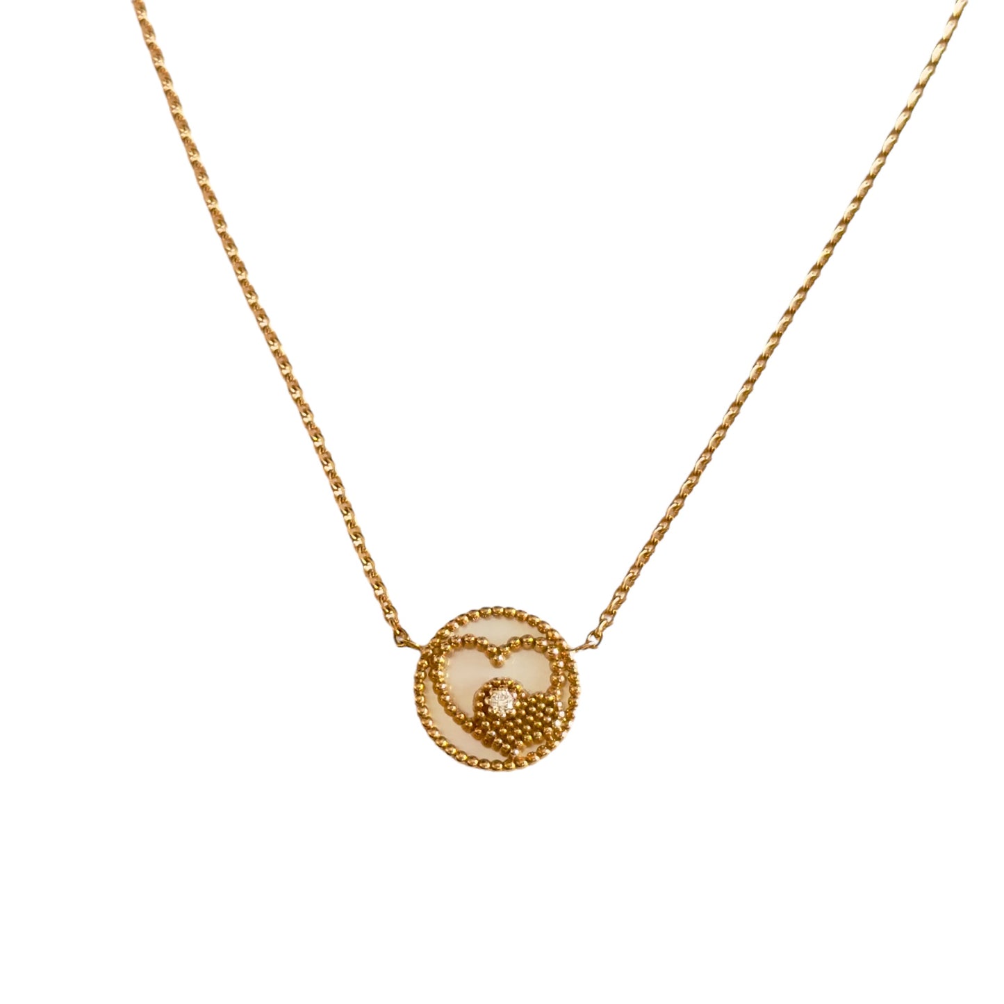 DIOR Rose des Vents 限定愛心🩷  18K金 鑽石 貝母 頸鏈