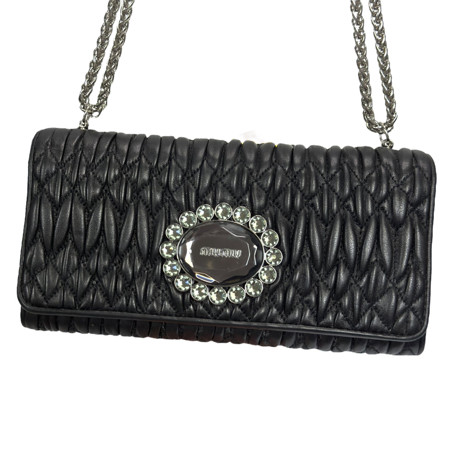 MIU MIU *自加鏈＞送無品牌扣＋無品牌鏈帶* 水鑽 2用袋