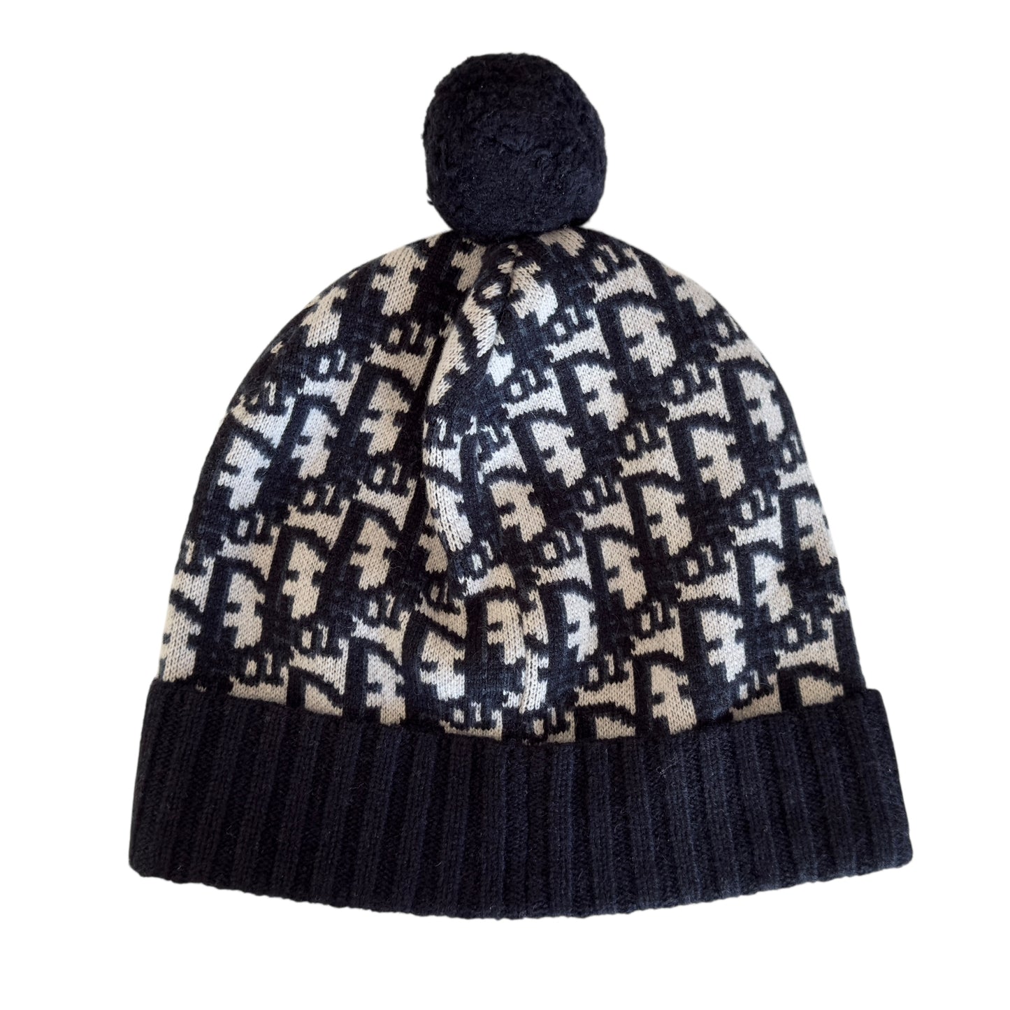 DIOR Oblique 老花 毛毛球 純羊絨 帽子