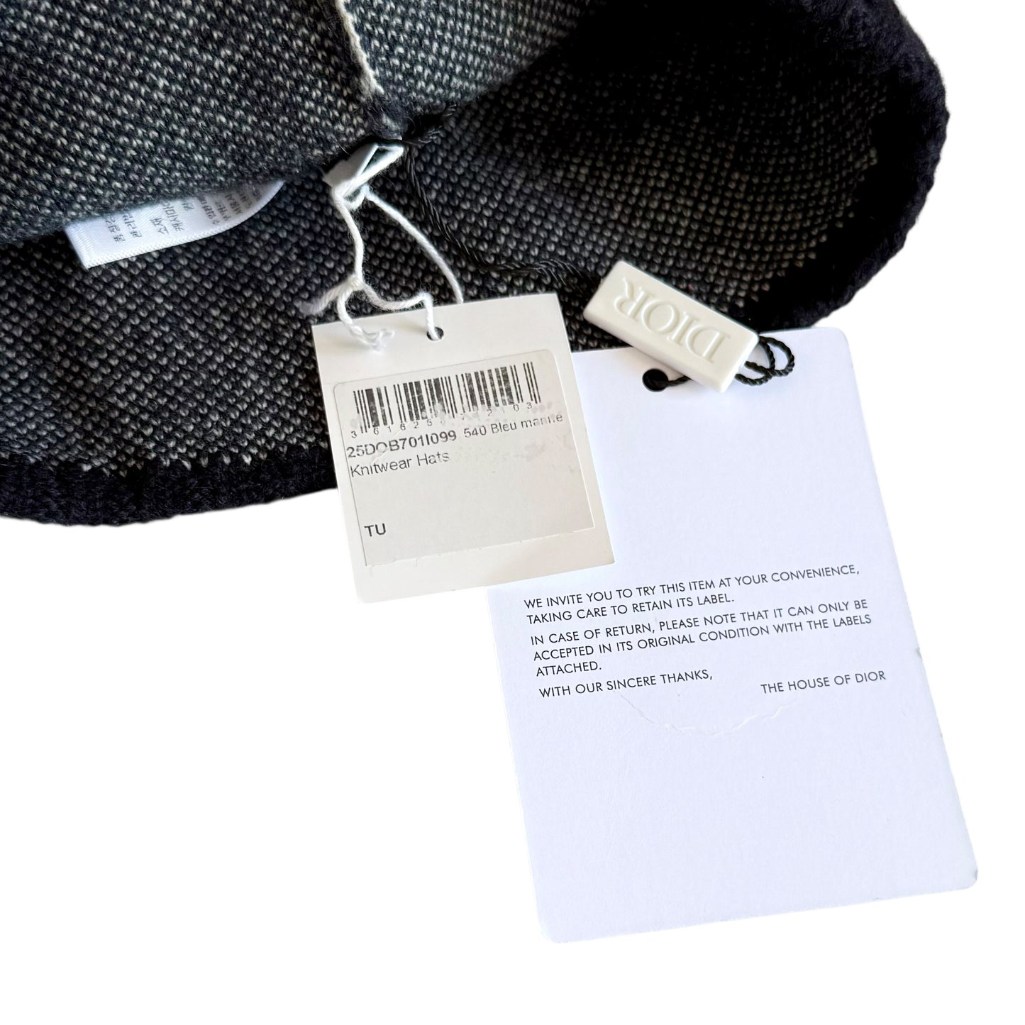 DIOR Oblique 老花 毛毛球 純羊絨 帽子