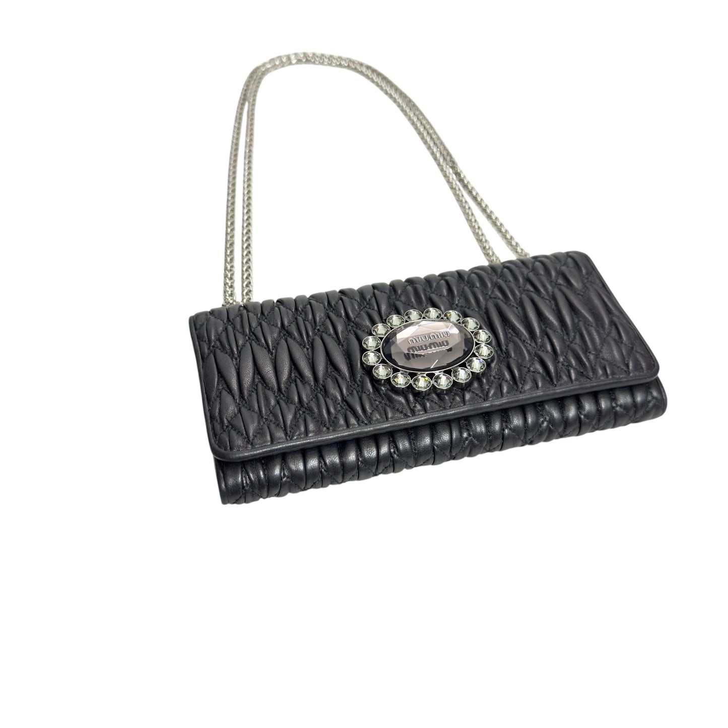 MIU MIU *自加鏈＞送無品牌扣＋無品牌鏈帶* 水鑽 2用袋