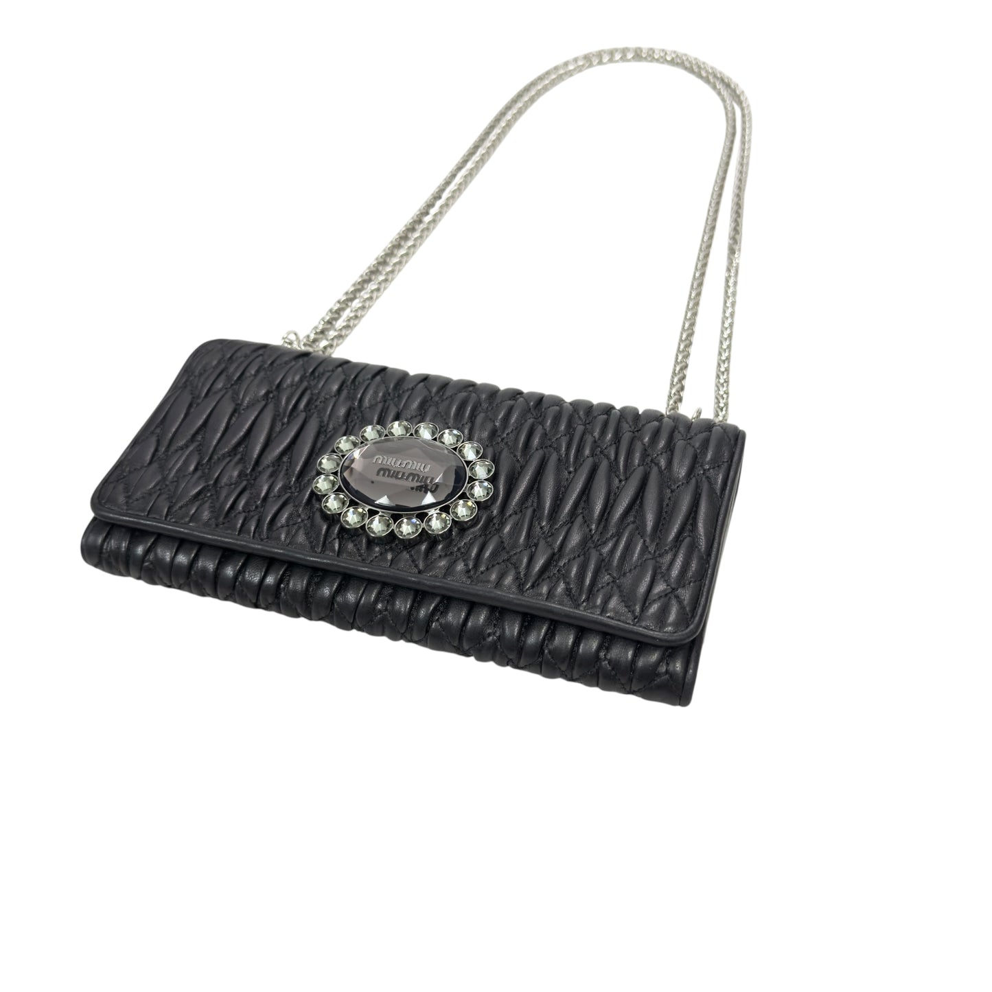 MIU MIU *自加鏈＞送無品牌扣＋無品牌鏈帶* 水鑽 2用袋