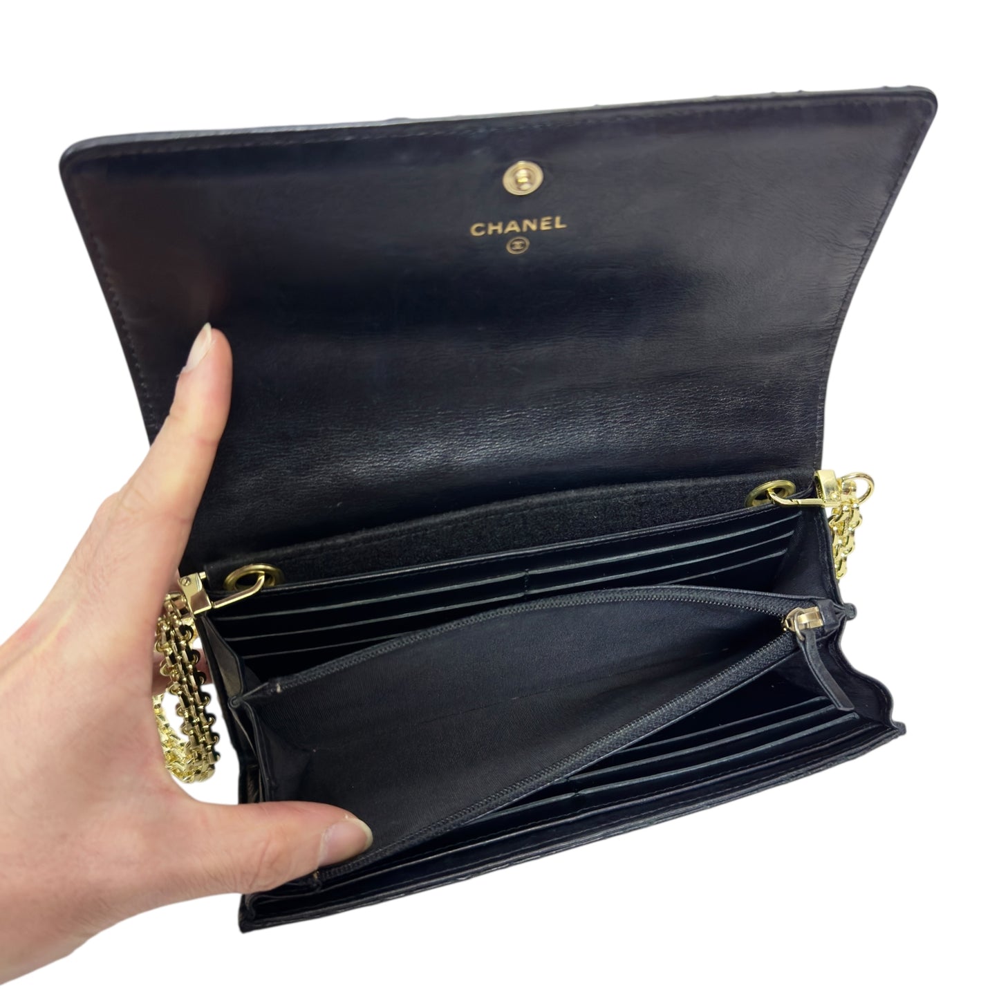 CHANEL *自加鏈＞送無品牌扣＋無品牌鏈帶* 長銀包 WOC