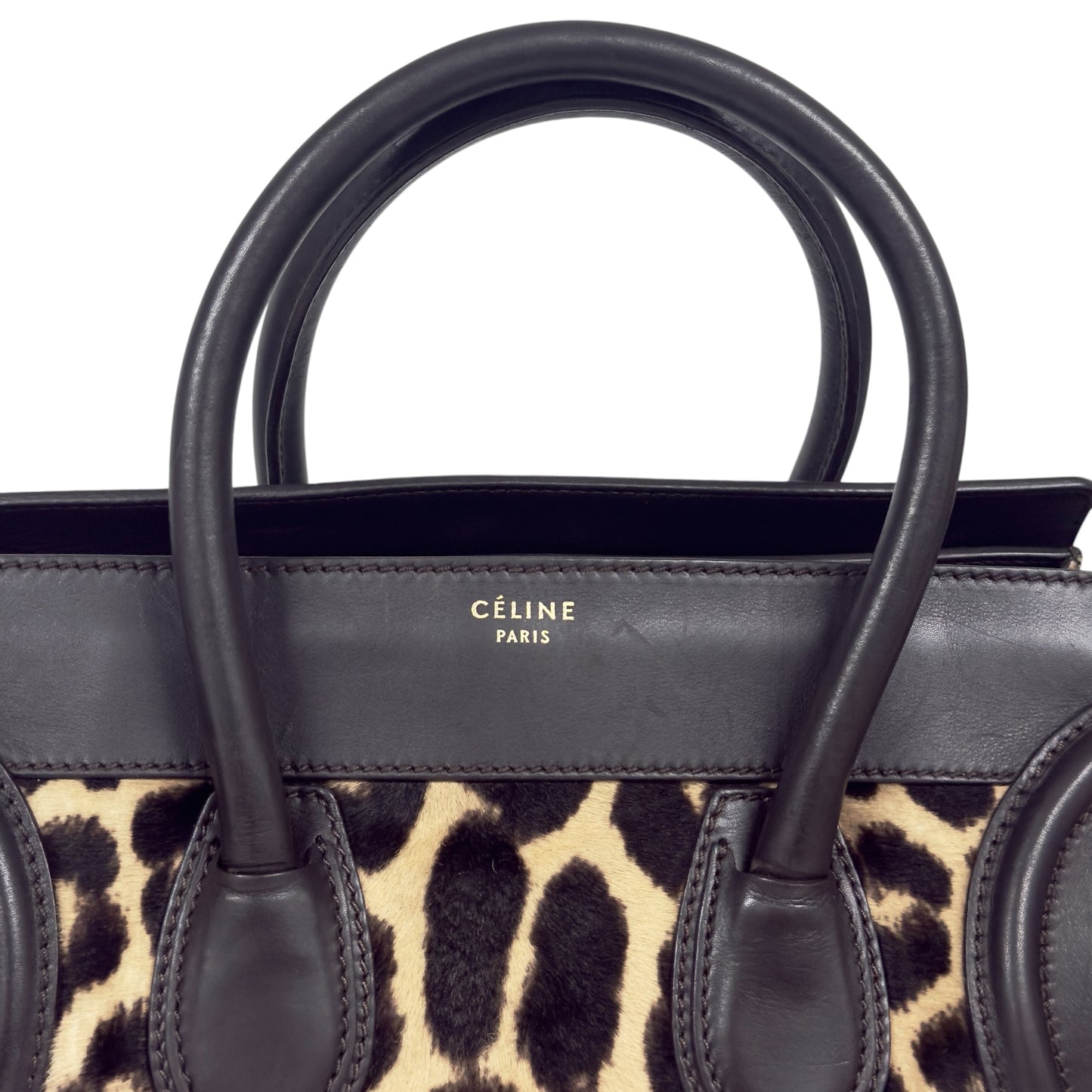 CELINE Luggage 豹紋 馬毛 手袋