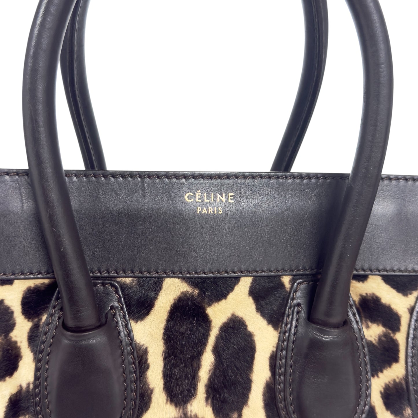 CELINE Luggage 豹紋 馬毛 手袋