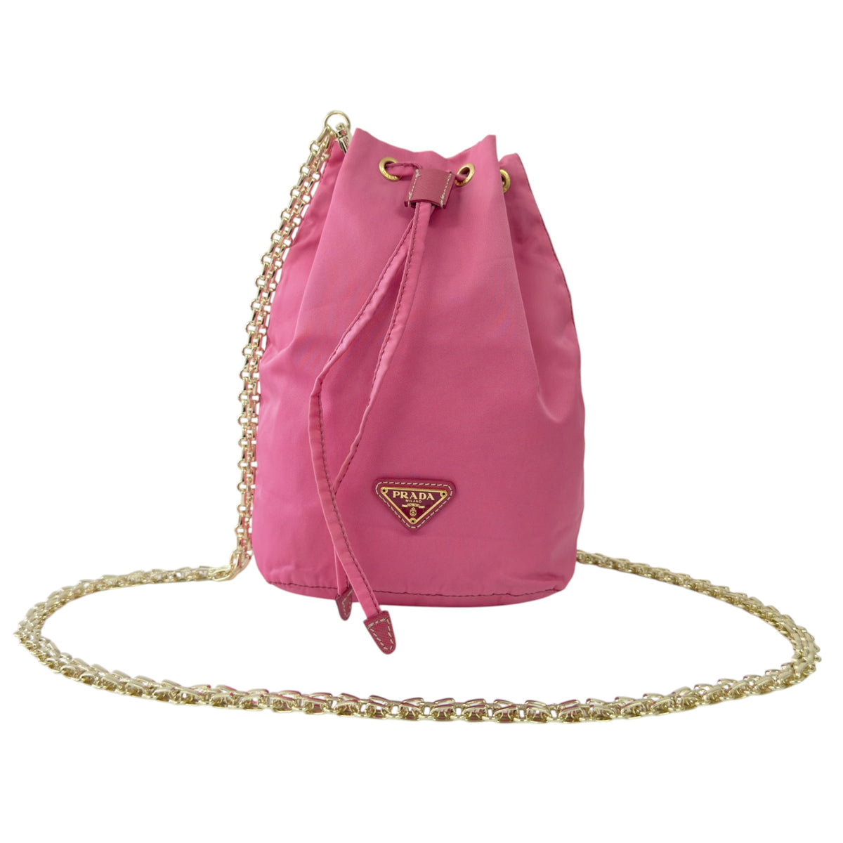 PRADA *自加鏈＞送無品牌長鏈* 三角標 索繩 斜揹袋
