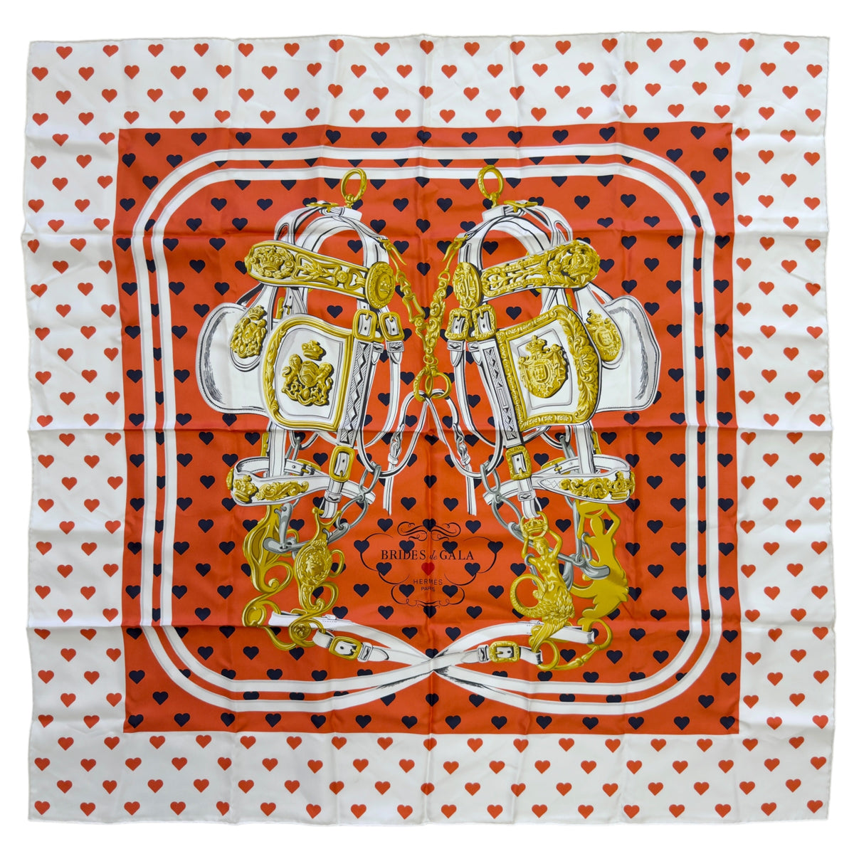 HERMES Brides de Gala Love 90 💗愛心限定💗 絲巾