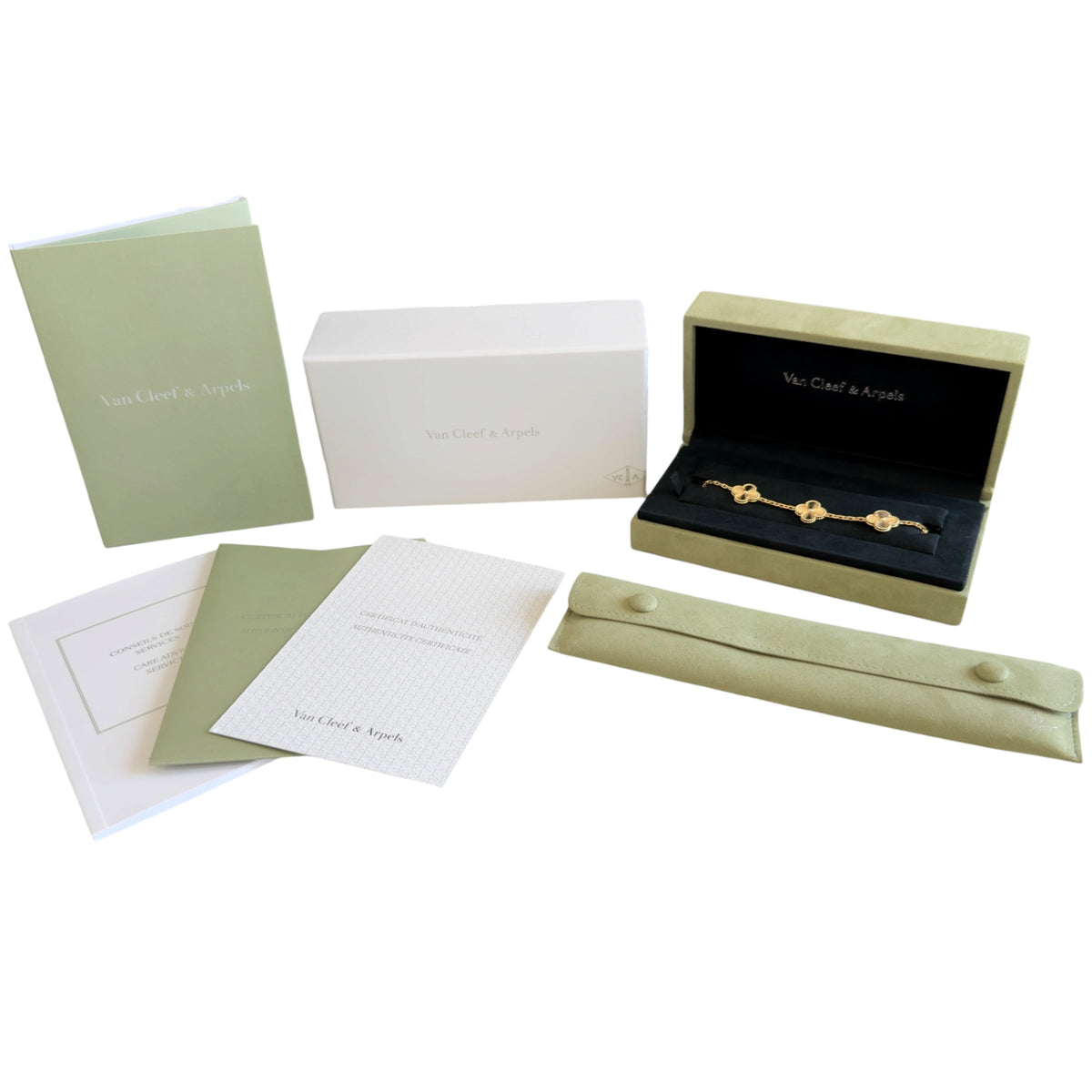 VAN CLEEF & ARPELS Vintage Alhambra 鐳射 5花 手鍊