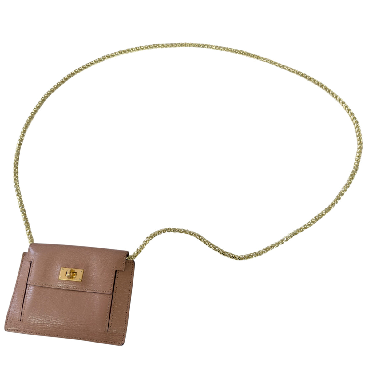 HERMES *自加鏈＞送無品牌長鏈* Kelly Pocket Compact Wallet 迷你小包 Y刻