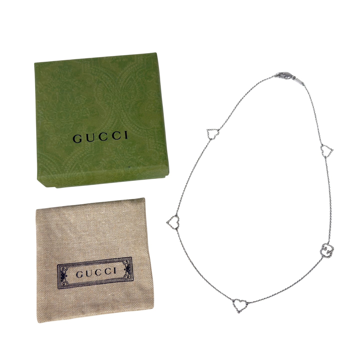 GUCCI Boule 愛心💗 純銀 頸鏈