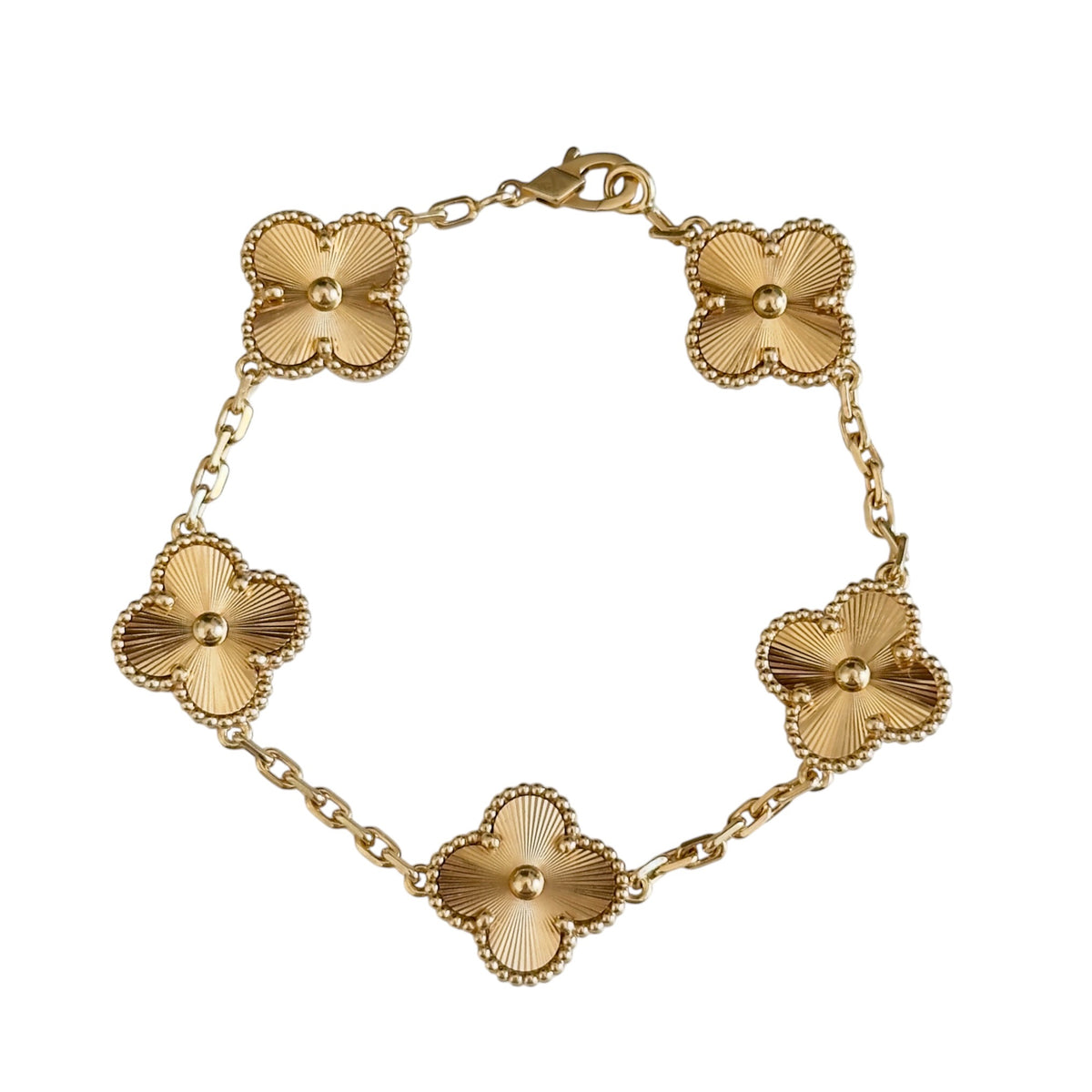 VAN CLEEF & ARPELS Vintage Alhambra 鐳射 5花 手鍊