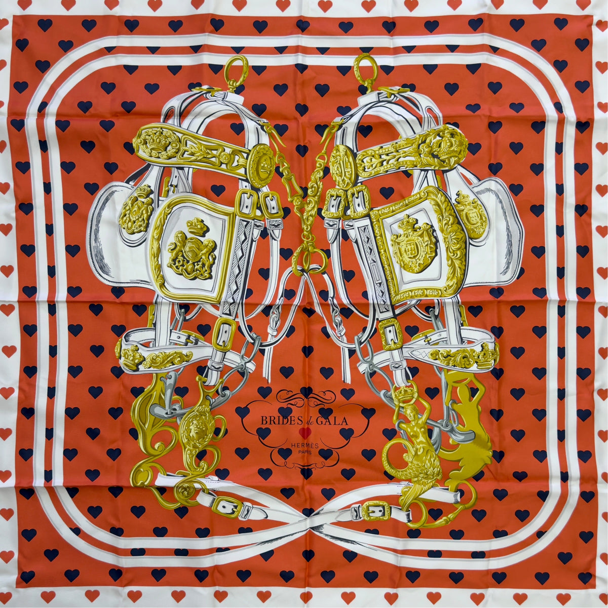 HERMES Brides de Gala Love 90 💗愛心限定💗 絲巾