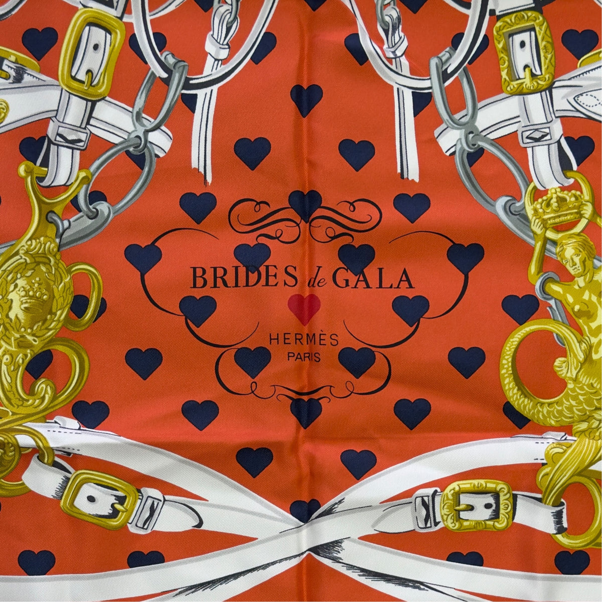 HERMES Brides de Gala Love 90 💗愛心限定💗 絲巾